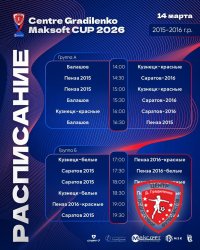 СТАРТУЕТ CENTRE GRADILENKO-MAKSOFT CUP 2015/16 Г.Р.